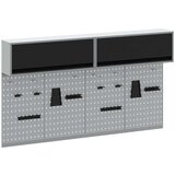  6-delni komplet omarice za orodje in plošča za orodja, montirana na steni, črna kovina, (22048537) | Shoptok.si