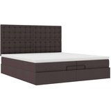  Otomanski posteljni okvir z vzmetnicami rjav 200x200 cm blago, (21653208) | Shoptok.si