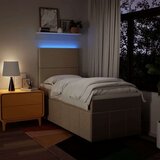 vidaXL Okvir kreveta s oprugama i madrac krem 80x200 cm od tkanine | shoptok.hr
