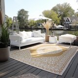 Elle Decoration Oker rumena/kremno bela zunanja preproga 80x150 cm Gemini – | Shoptok.si