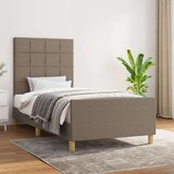  Posteljni okvir z vzglavjem taupe 80x200 cm blago, (20905495) Cene