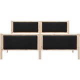  Krevetna konstrukcija s uzglavljem Crna 180 x 200 cm tkanina Smeđa | Shoptok.si
