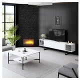 Hanah home TV polica Chrome Line White Black