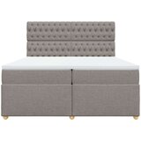 vidaXL Krevet s oprugama i madracem smeđesivi 200x200 cm od tkanine | shoptok.hr