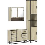  3-dijelni set kupaonskog namještaja boja hrasta sonome drveni | shoptok.hr