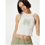 Koton Crop Undershirt Crew Neck Printed Cotton | shoptok.hr