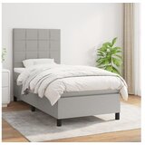 vidaXL Kreveta s oprugama i madrac svjetlosivi 90x200cm tkanina | shoptok.hr