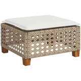 vidaXL Vrtni stolček z blazino bež 63,5x56x32 cm poli ratan | Shoptok.si