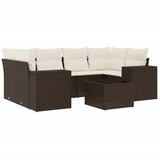 7-dijelni set vrtnih sofa od poliratana s jastucima smeđi | shoptok.hr