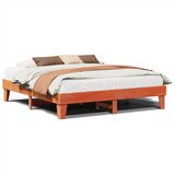Maison Chic Posteljni okvir - Dvoposteljna postelja - Zakonska postelja brez vzmetnice vošč. rjava 200x200 cm borovina-J4633, (21771925) | Shoptok.si
