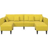  Baršunasta sofa s jastukom s jastukom 3 pcs Žuta 208 cm Baršun | shoptok.hr