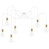  Luster na sajli MIROS 7xE27/60W/230V pauk bela/zlatna | Eponuda.com