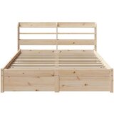 vidaXL Okvir kreveta s uzglavljem 140 x 190 cm od masivne borovine | shoptok.hr