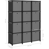 Police za izlaganje s 12 kutija od tkanine 103x30x141 cm crne | shoptok.hr