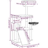  Penjalica za mačke sa stupovima za grebanje krem 131 cm | shoptok.hr