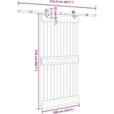 vidaXL Drsna vrata s kompletom vodil 100x210 cm trdna borovina | Shoptok.si