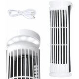  Stolpni namizni ventilator USB 26cm LED svetilka Cene