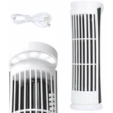 Stolpni namizni ventilator USB 26cm LED svetilka
