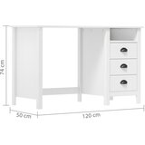  Radni stol Hill s 3 ladice 120 x 50 x 74 cm od masivne borovine | Eponuda.ba