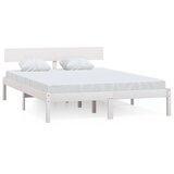  Okvir za krevet masivna borovina bijeli 135x190 cm bračni | shoptok.hr