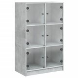  The Living Store Visoka omara z vrati betonsko siva 68x37x109 cm inženirski les - Komoda, (21498657) | Shoptok.si