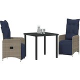  Vrtni set za objed 3 pcs Siva poliratan | shoptok.hr