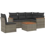  6-dijelni set vrtnih sofa od poliratana s jastucima sivi | shoptok.hr