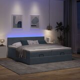 vidaXL Otomanski posteljni okvir z vzmetnicami siv 160x200 cm žamet | Shoptok.si