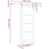 vidaXL drsna vrata s kompletom opreme 78x202 cm iz trde borovine | Shoptok.si
