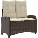 vidaXL Vrtni naslonjač s jastucima smeđi od poliratana | shoptok.hr