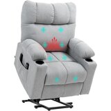 HOMCOM naslonjač s pomočjo pri vstajanju poliester, kovina 91D x 95Š x 109V cm Svetlo siva, (5000242843) | Shoptok.si