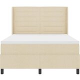  LED Box Spring Krevet s madracem Krema 140 x 190 cm tkanina | shoptok.hr