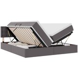 vidaXL postelja s shranjevanjem siva 200 x 200 cm umjetno usnje, (5000099939) | Shoptok.si