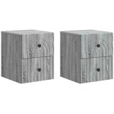  Stenski nočni omarici 2 pcs Siva Sonoma 33 x 34,5 x 40 cm, (5000209817) | Shoptok.si