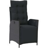 vidaXL 7-delni vrtni jedilni set Črn Poli ratan | Shoptok.si