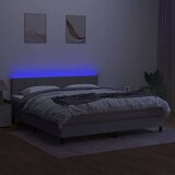  Box spring postelja z vzmetnico LED sv. siva 160x200 cm blago, (20789410) | Shoptok.si
