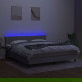  Box spring s madracem LED svjetlosivi 160x200 cm tkanina | shoptok.hr
