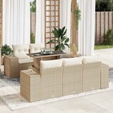 Maison Chic Seti vrtnega pohištva - Vrtna garnitura - Vrtni pohištvo set 6-delna z blazinami bež poli ratan, (21813160) | Shoptok.si