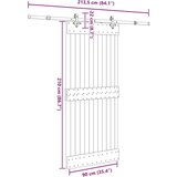 vidaXL Klizna vrata s priborom za montažu 90 x 210 cm masivna borovina | shoptok.hr