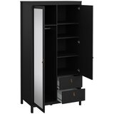 Tvilum Črna garderobna omara z ogledalom 102x199x58 cm Madrid – | Shoptok.si