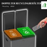  2 x 15 L dvostruke kante za otpad otvaranje na pedalu lako se čiste nehrđajući čelik plastika crna | shoptok.hr
