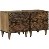  Noćni ormar 2 pcs Smeđa 40 x 33,5 x 46 cm Čvrsto drvo manga | Eponuda.ba