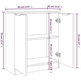  Komoda 2 kosa dimljen hrast 60x30x70 cm konstruiran les, (20654361) | Shoptok.si