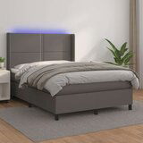  Box spring postelja z vzmetnico LED siva 140x190cm um | Shoptok.si