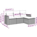  4-dijelni set vrtnih sofa od poliratana s jastucima smeđi | shoptok.hr