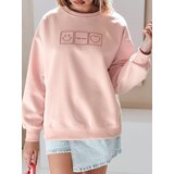 DStreet Bluza damska oversize z haftem EASYJOY różowa | Shoptok.si