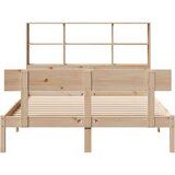 vidaXL Krevet s regalom za knjige bez madraca 150 x 200 cm od borovine | shoptok.hr
