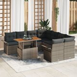 vidaXL Vrtna Sofa Komplet Komplet 9 Siva Ratan Vrtna Sofa Komplet Cene