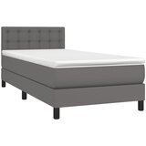  box spring s madracem LED sivi 90x200 cm od umjetne kože | shoptok.hr