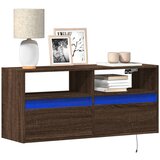  Zidni TV ormarić s LED svjetlima smeđa boja hrasta 100x31x45 cm Cene